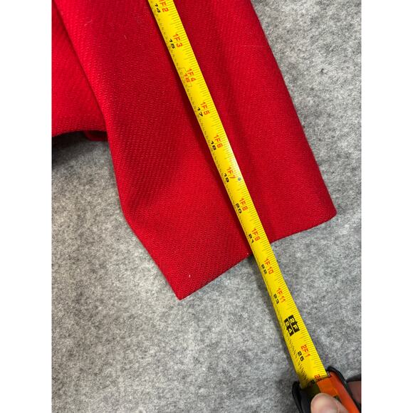 VINTAGE 70s Pendleton Blazer Jacket Womens Medium Red Virgin Wool Cropped Preppy - Picture 4 of 7